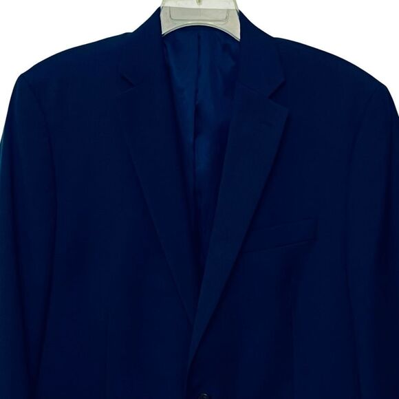 100% Wool Men’s 42L Lauren Ralph Lauren Blazer Navy Blue Modern Fit Coat Jacket - Picture 3 of 16